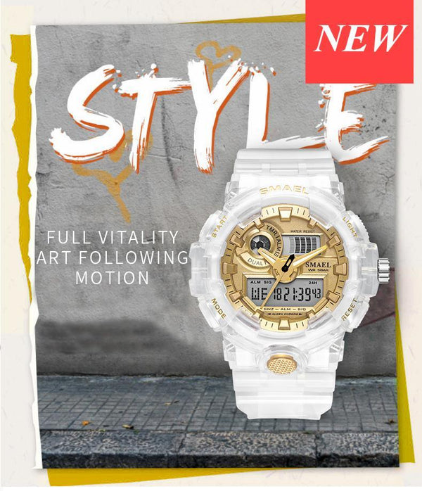 Sport Digital Watch for Men and Woman With Luminous Dual Time Waterproof 5 Bar Modern Men's Military Wristwatch WIth Night Mode