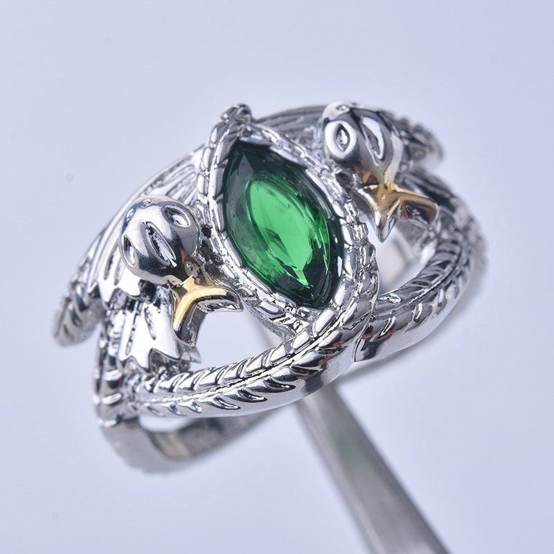 Plated with s925 Silver Mighty Ring, Aragon Ring, Barakh Ring, European and American Ins Two tone Ring