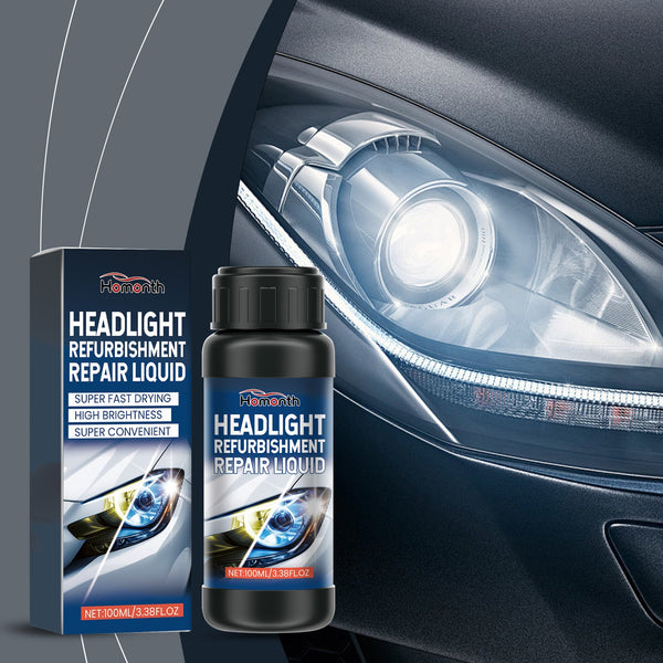 HOMONTH Headlight Refurbishment Repair Liquid, Headlight Yellow Easily Refurbished Reglow Crystal Bright Cleaning Liquid