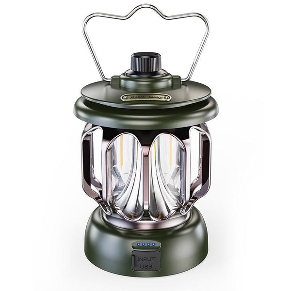 Led retro outdoor camping lamp white long battery life rechargeable tent camping lamp