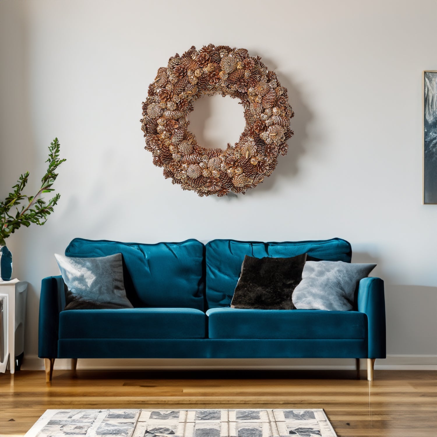 18.5'' PINE CONE WREATH V.I.P Digital Presence