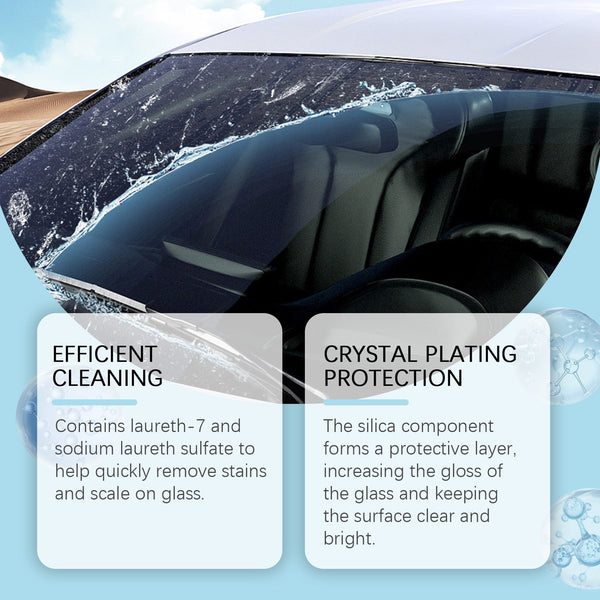 Car Coated Crystal Glass Water, Car Decontamination Wiper Clean Water Four Seasons Universal Rain Glass Water