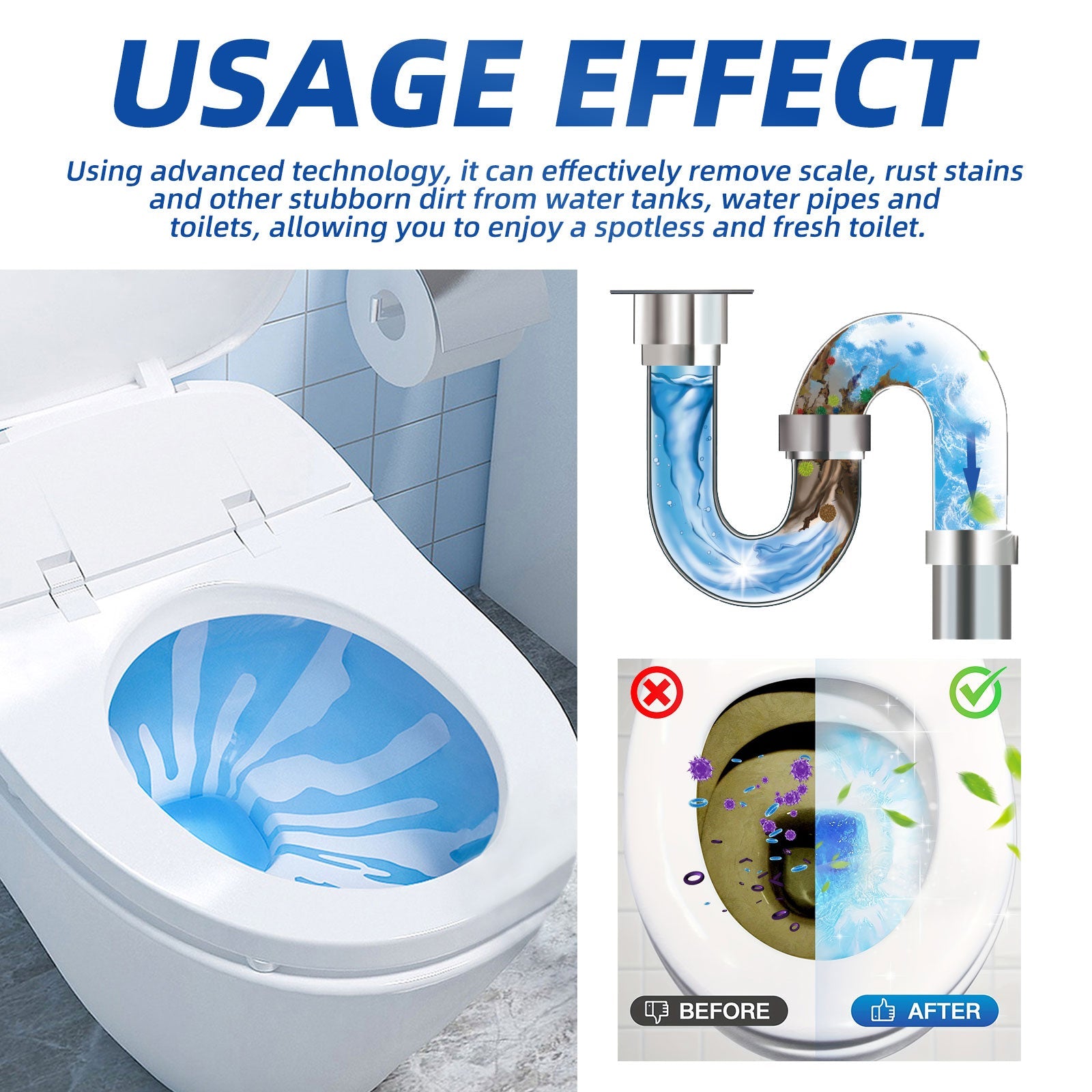 Automatic Toilet Bowl Cleaner, Household Descaling Deodorizing Deodorizing Odors Fresh Toilet Cleaning Block
