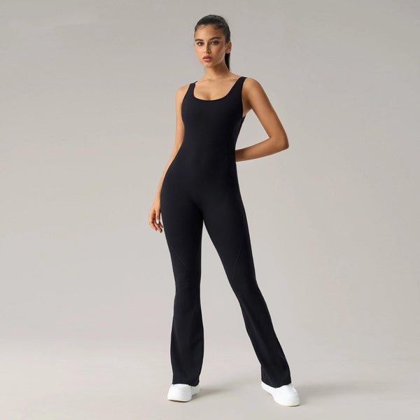 Horn yoga jumpsuit beautiful back elastic body shaping fitness suit tight fitting vest sportswear for women