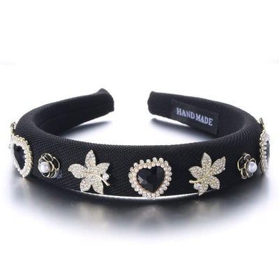 Fashionable Drip Oil Camellia Heart Solid Color Sponge Head Hoop