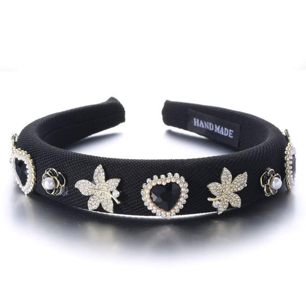 Fashionable Drip Oil Camellia Heart Solid Color Sponge Head Hoop