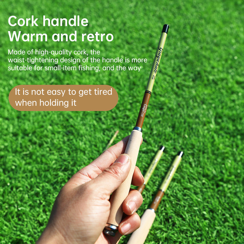 26cm ultra-short portable telescopic fishing rod, carbon fiber material, micro guide rings, ultra-light and durable.