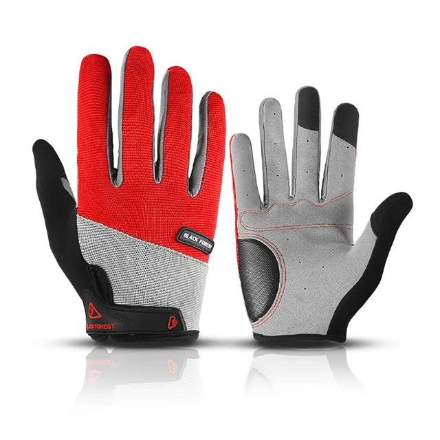 Outdoor sports men's and women's anti slip and wear-resistant fitness bicycles breathable full finger riding touch screen gloves