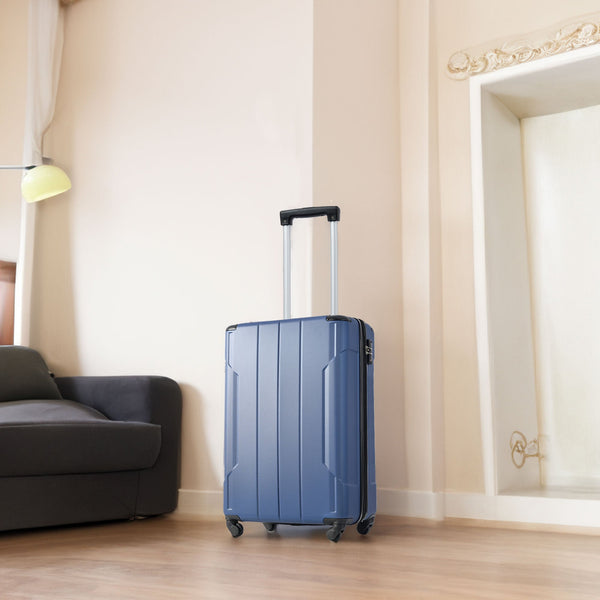 Hardshell Luggage Spinner Suitcase with TSA Lock Lightweight 20'' (Single Luggage) Blue + ABS + 20 Inch Carry On