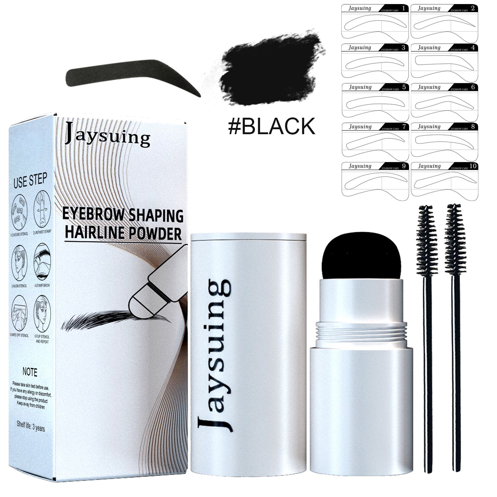 Jaysuing Eyebrow Printing Set Eyebrow Powder Hairline Retouching Eyebrow Shape Portable Hairline Eyebrow Repair Shadow Powder