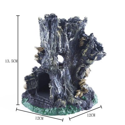 Fish tank pet shelter lizard house tree stump ornaments
