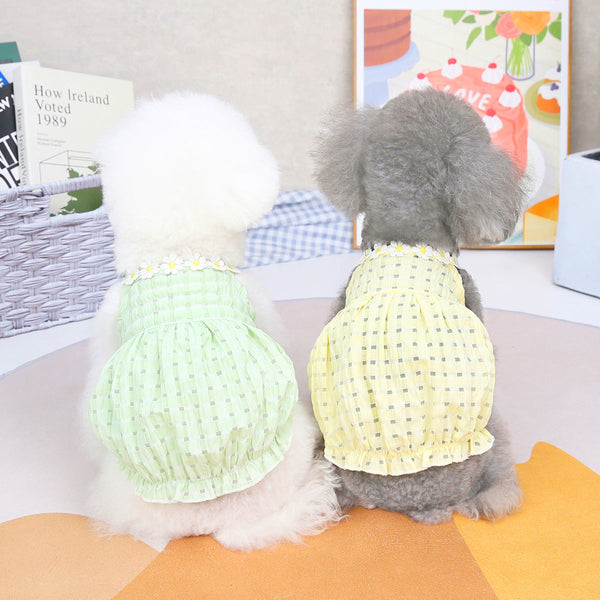 Spring and summer small dog clothes pet teddy lantern skirt