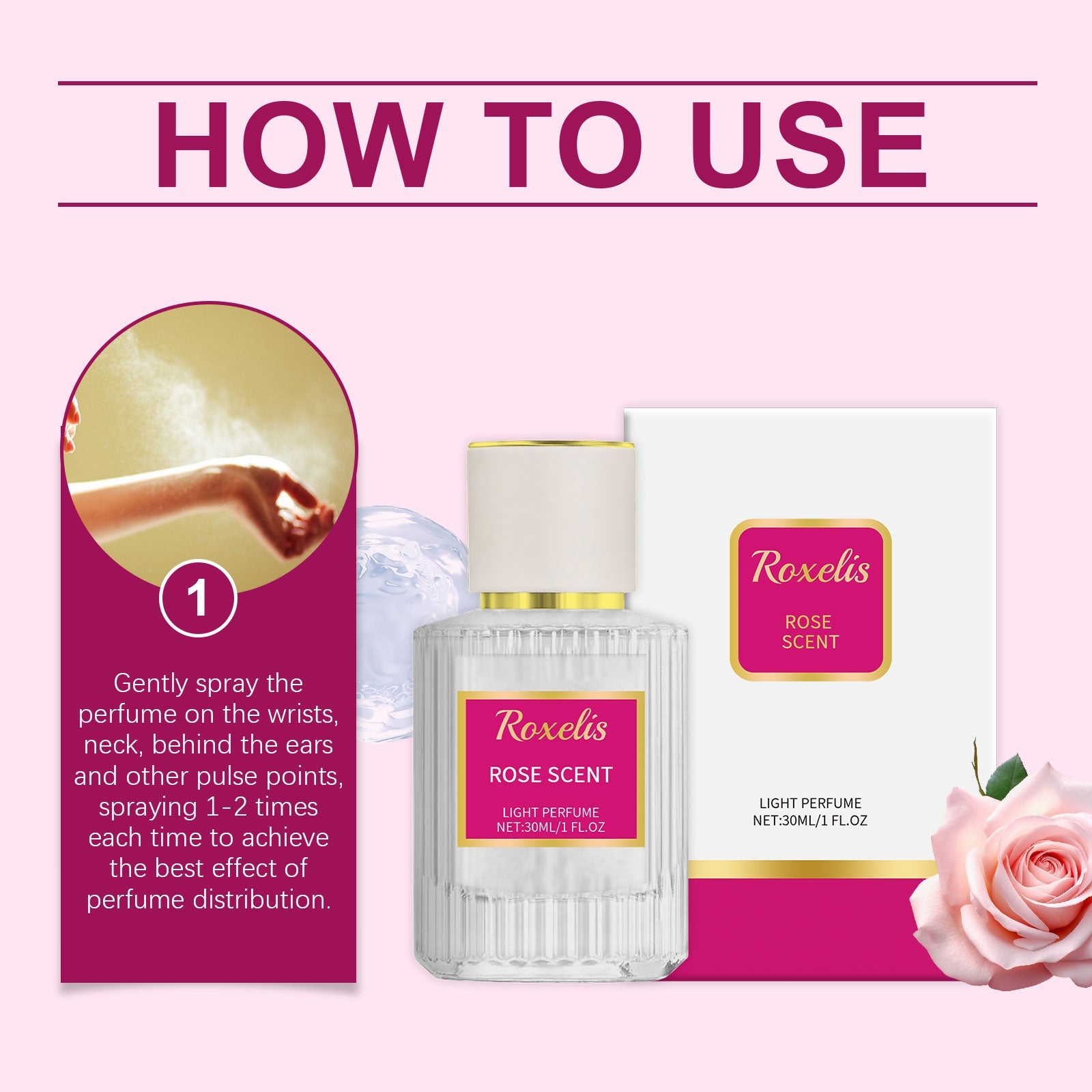 Charming Fragrance Of Roses Natural Fresh Elegant Fragrance Glow Natural Charm Mild Lasting Fragrance