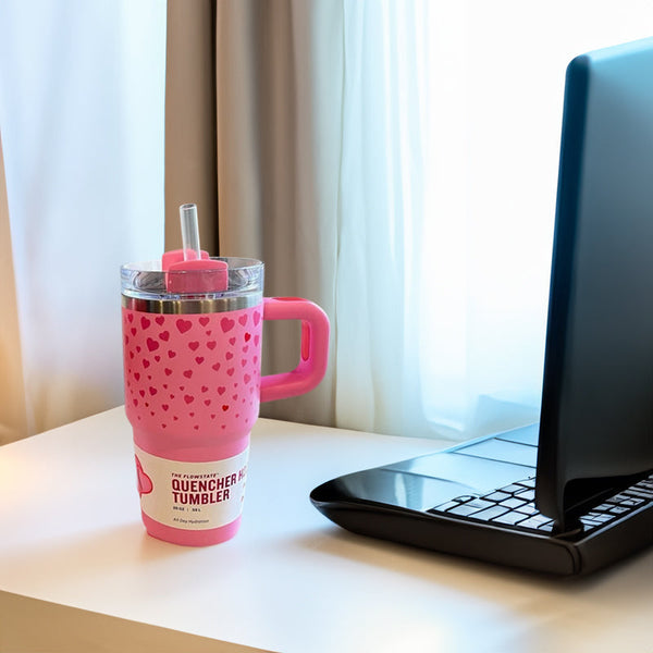 Valentine's Day - themed 5D - patterned love - heart thermos cup with cold - keeping function, made of 304 stainless steel