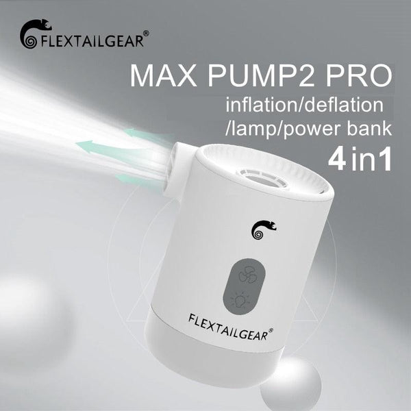 FLEXTAILGEAR Max Pump 2 Pro 4-in-1 Portable Mini Air Pump Electric Inflator USB Charging Sleeping Pad Camping Mattress Packraft