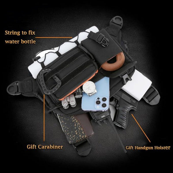Men's Tactical Chest Bag - EDC Waterproof Anti-Theft Vest for Outdoor Cycling & Running