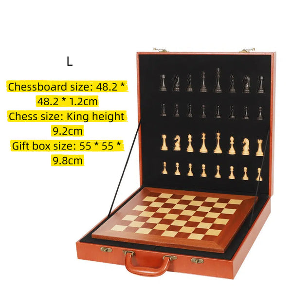 International Chess Heavy Woodgrain Chess Wooden Chess Board Western Chess Adult Luxury Set Chess V.I.P Digital Presence