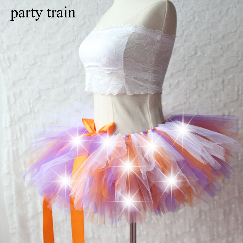 Arrival Women Tulle Tutu Skirt Sexy Mini Fancy Adult Petticoat Fluffy Yarn Ballet Dance Halloween Led Light Up