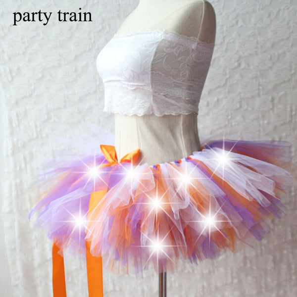 Arrival Women Tulle Tutu Skirt Sexy Mini Fancy Adult Petticoat Fluffy Yarn Ballet Dance Halloween Led Light Up