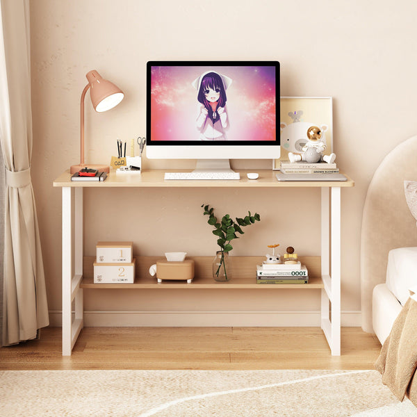 Computer desk, desktop room, simple desk, bedroom desk, student home desk, wooden desk with storage rack