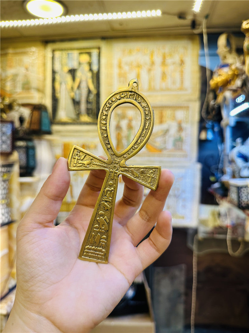 Egyptian copper life key ornament brass Anka life key life talisman hand hammered