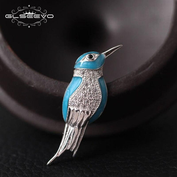 GLSEEVO Animal Brooches Luxury For Girls Daughter Gifts Cute Bird Brooch Broches De Mulheres De Luxo Handmade Jewelry GO0006