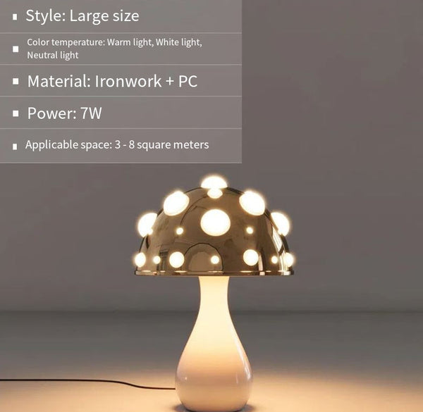 Mushroom Decorative Desk Lamp Bedroom Headboard Dimming Atmosphere Student Dormitory Desktop Night Light