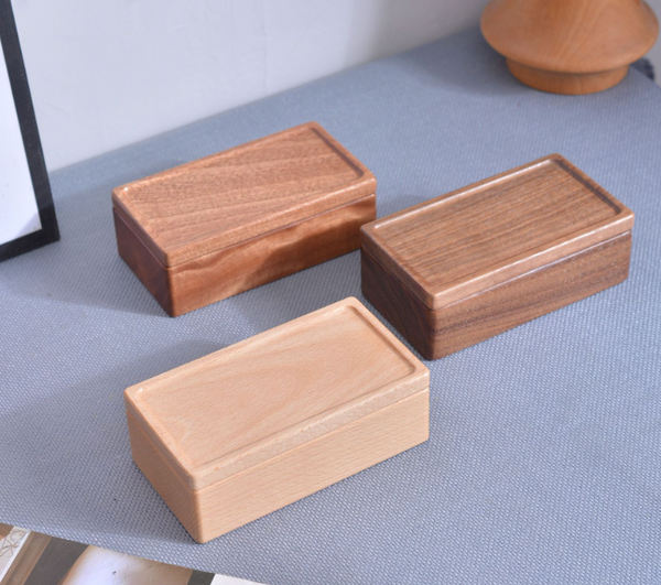 Simple multi grid solid wood jewelry box earrings necklaces rings jewelry storage box wooden jewelry box