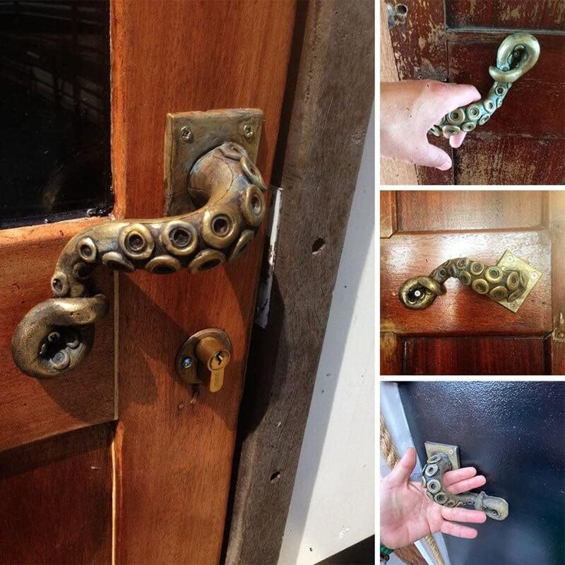 Steampunk retro octopus door handle resin craft