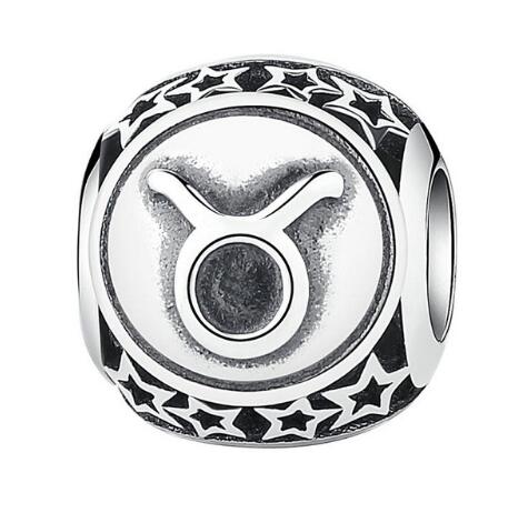 BAMOER 925 Sterling Silver Aquarius Star Sign Zodiac Beads Charms fit Bracelets PSC048