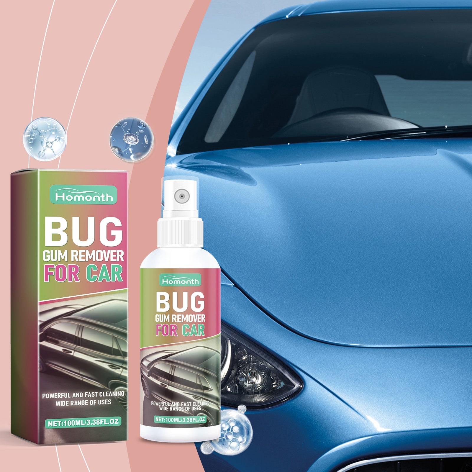 Auto Shellac Cleaning Agent Car Paint Decontaminating Bird Droit Resin Shellac Bug Spot Foam Cleaner