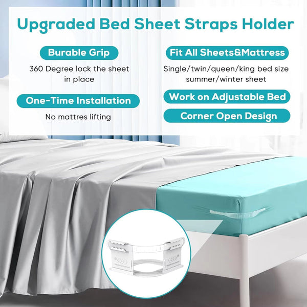 4-Piece Heavy-Duty Sheet Grippers: Keep Sheets Tight, No More Loose Sheets