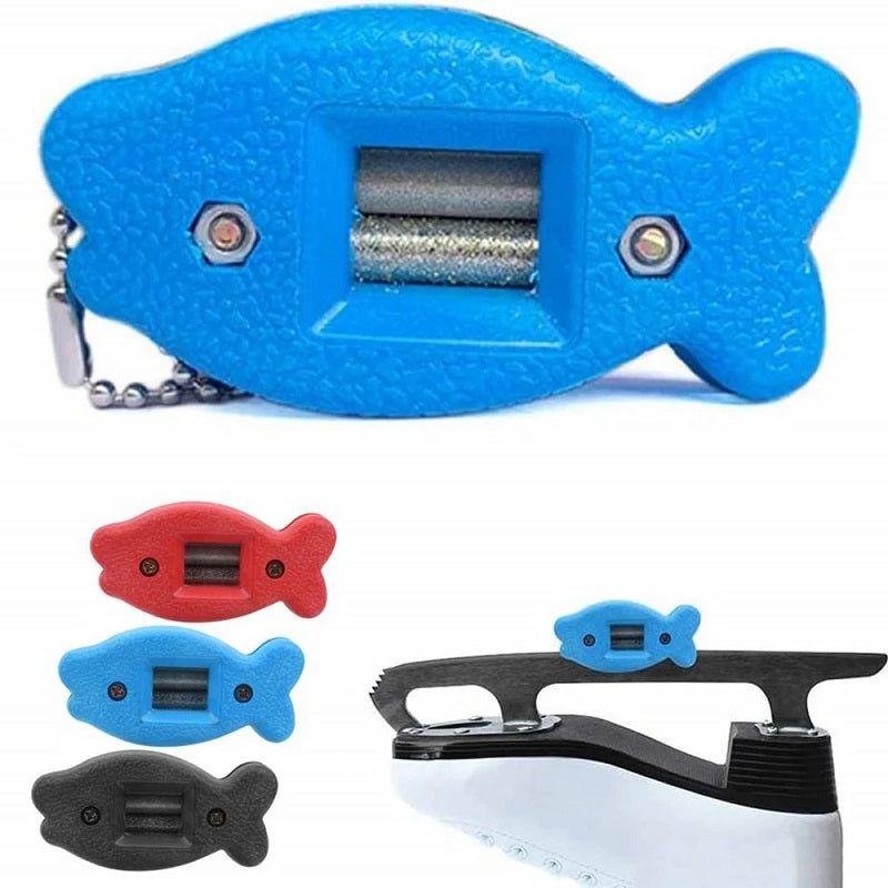 Diamond Sandstone Ice Skate Double Side Sharpener Portable Hanging Ice Hockey Shoe Blades Sharpener Ice Skate Accessories