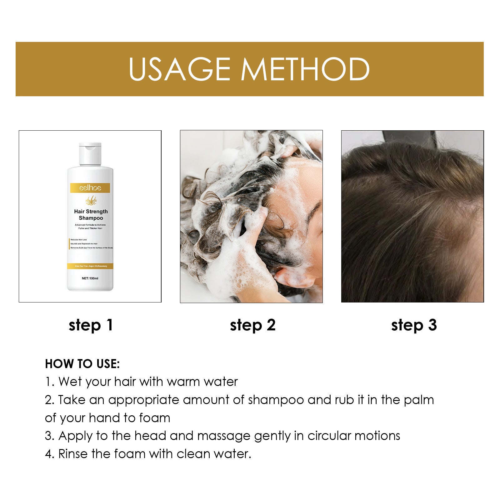 Tight Hair Shampoo Hair Cleansing Massage Scalp To Prevent Loose Tight Hair Roots Strong And Solid Hair Shampoo