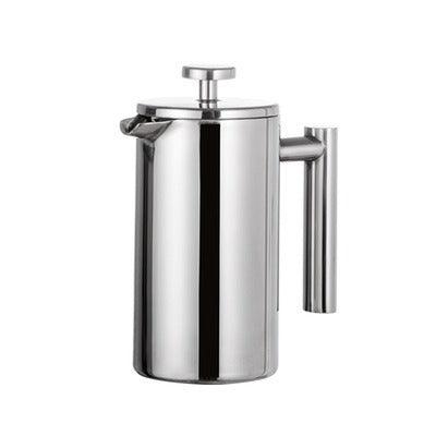 Coffee pot 304 stainless steel French press double-layer hand-pour straight handle coffee brewing pot
