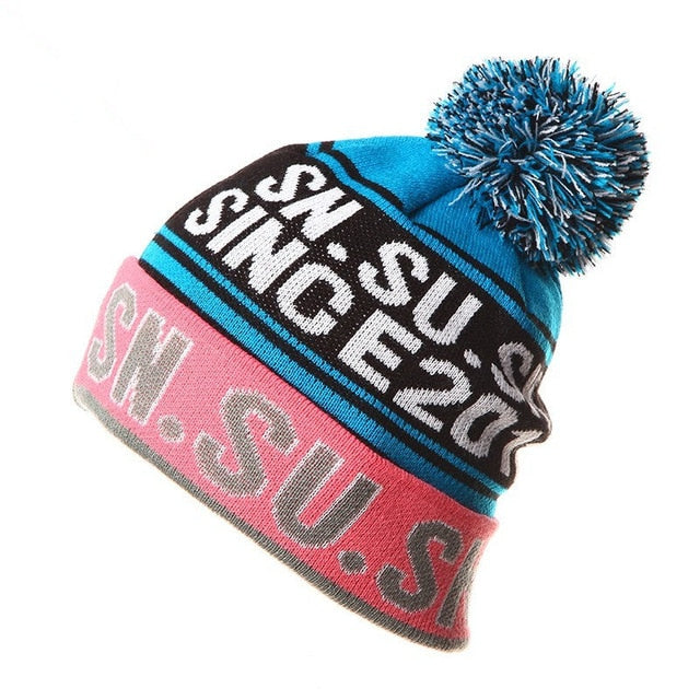 NEW Skiing Hats for Christmas  Women Warm Winter Knitting Skating Skull Cap Hat Beanies Turtleneck Caps Ski Cap Snowboard Hat