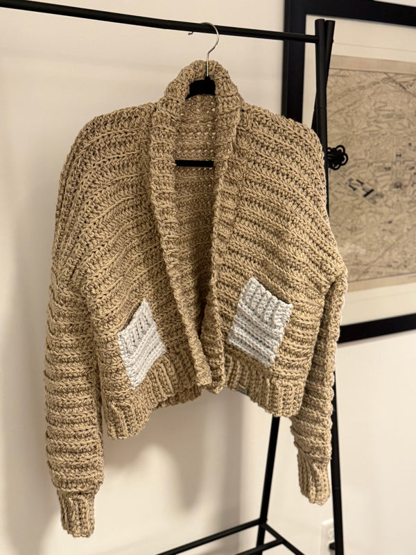 The Resolution Cardigan- Brown & Blue Tiny Fire