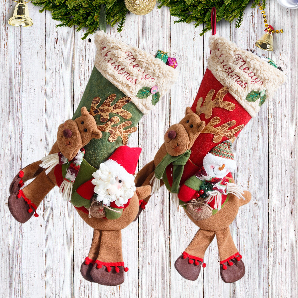 Santa Claus, snowman, deer riding socks, children's Christmas gifts, apple bags, jewelry, Christmas socks