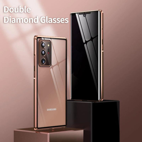 For Samsung Note20U Anti Peeping Privacy Glass Case Protect Phone Case S21Ultra Magnetic S21 Metal Cover