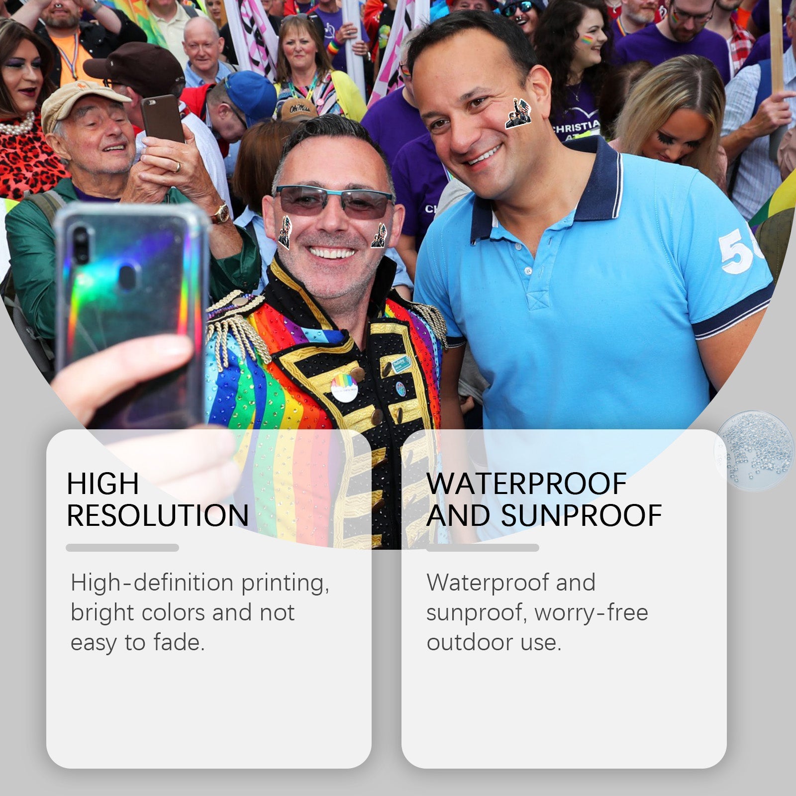 Temporary Face Stickers, Creative Stickers Fun Spoof Stickers Cup Notebook Decoration Glue