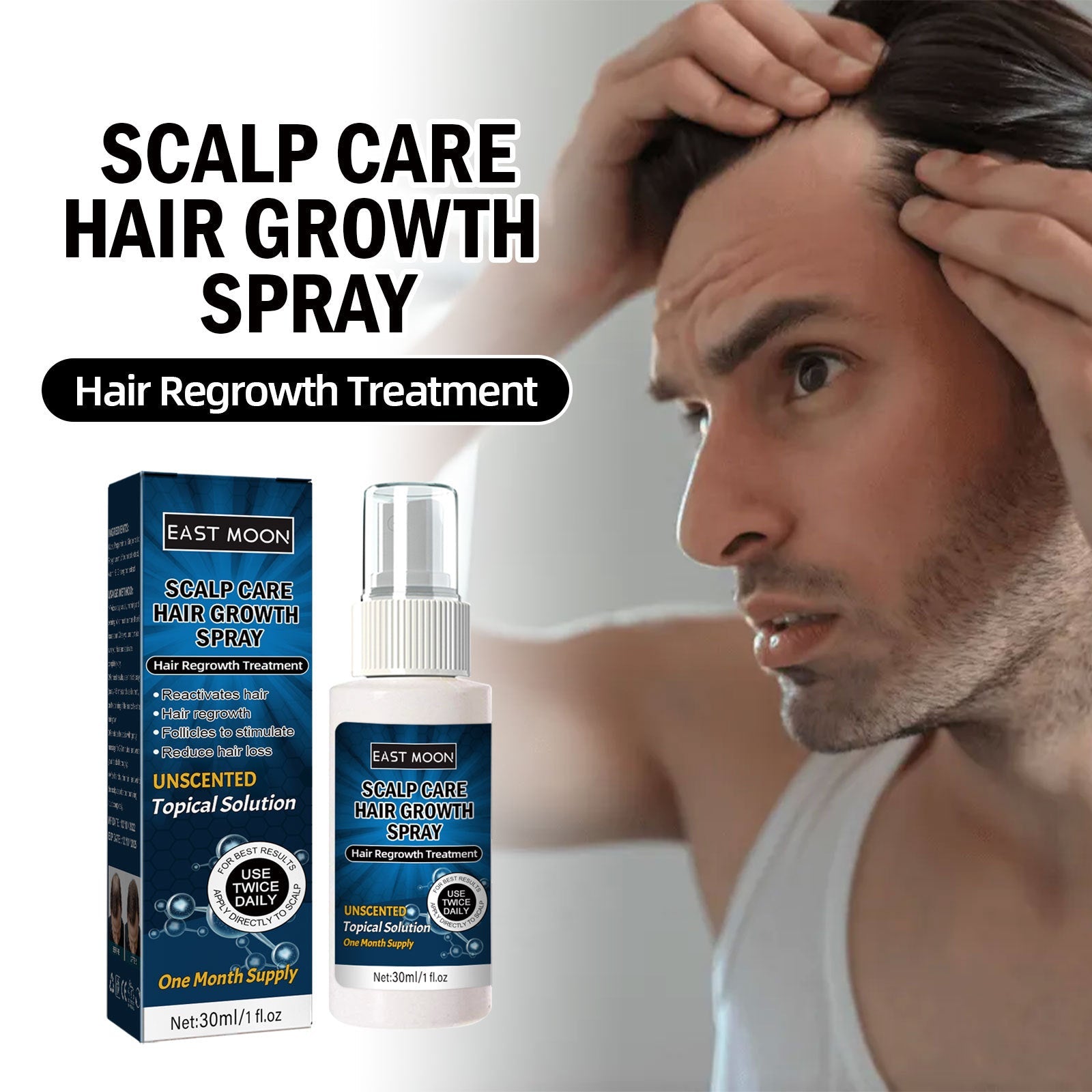 Men's Hair Spray, Dense Hair Solid Hair Hair Line Anti-Drop Treatment Fluid Thick