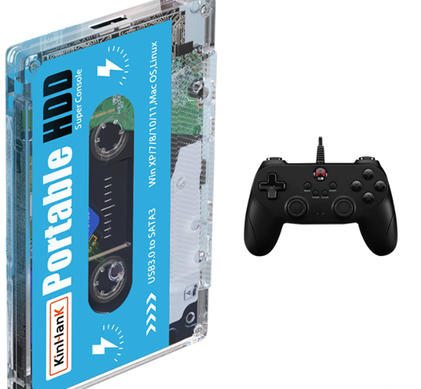 Kinhand 500G HDD Portable External Hard Drive Disk 55000 Retro Games For PSP/SEGA SATURN/Wii Gaming Card for Computer Laptop