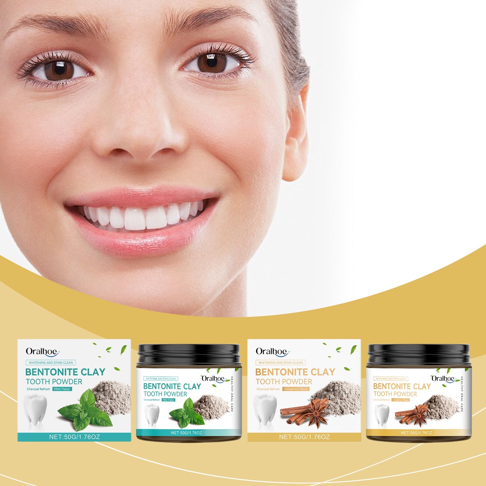 Volcanic Ash Bentonite Dental Powder Tooth Cleaning Powder To Remove Stains And Maintain Oral Hygiene