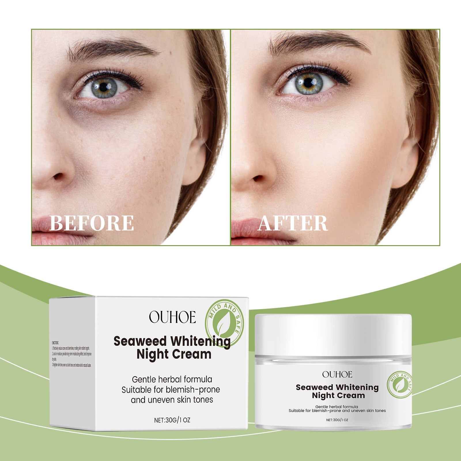 Seaweed Nourishing Night Cream, Nourishing And Moisturizing Facial Night Care Skin Moisturizing And Moisturizing Seaweed Night Cream