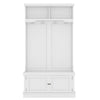 Hall Tree with Storage Shoe Bench for Entryway and Hallway, 4-in-1 Design Coat Racks with 4 Hooks for Living Room, White
