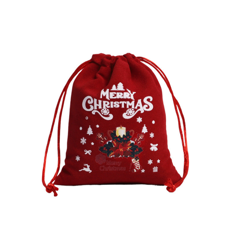 Christmas Gift Velvet/linen Drawstring Bags Bracelet Jewelry Candy Packaging Bags
