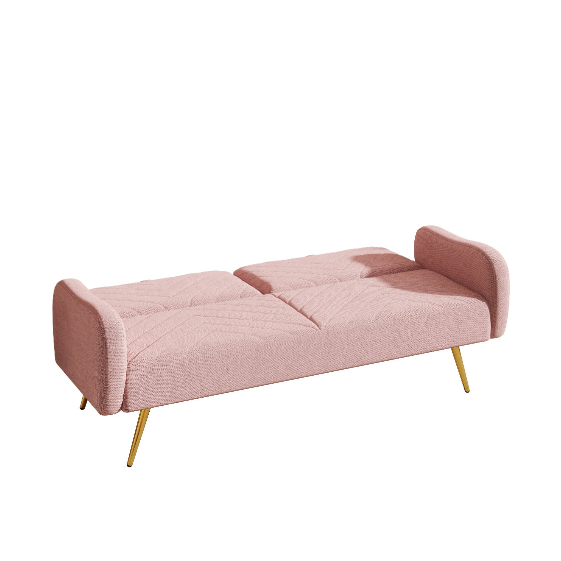 Pink sofa bed on a white background