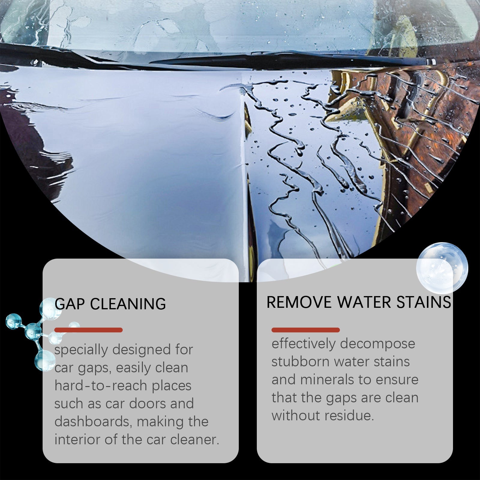 Car Water Stain Cleaner Car Stain Remover Polish Gentle Care Car Paint Gap Cleaning Spray