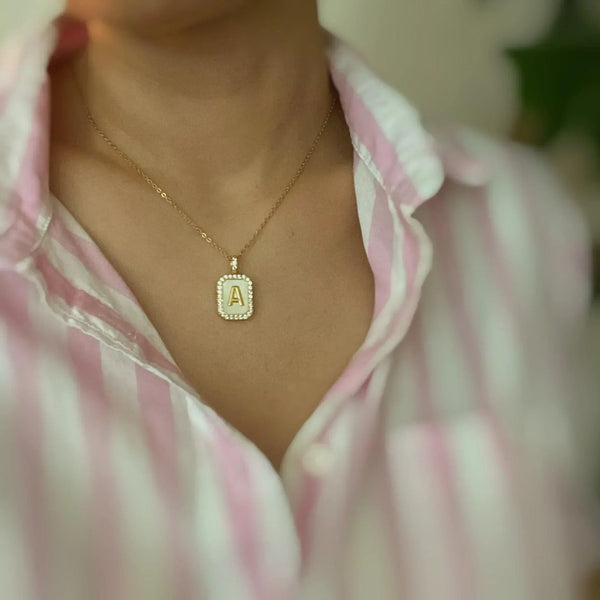 Initial Deco Open Locket Pendant Necklace - Gifts for You 'n Me