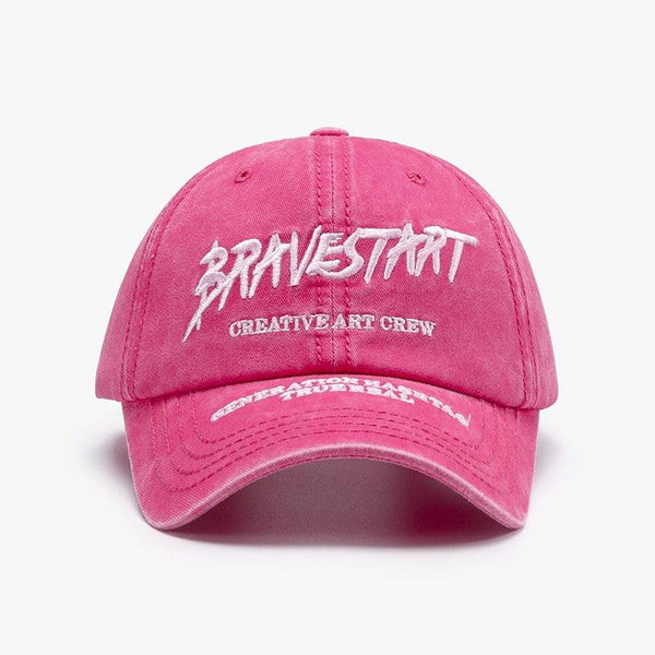 Fashionable Outdoor Versatile Curved Brim Letter Embroidery Men's Flat Tongue Hat Show Face Small Washed Women's Simple Baseball Hat Fashion